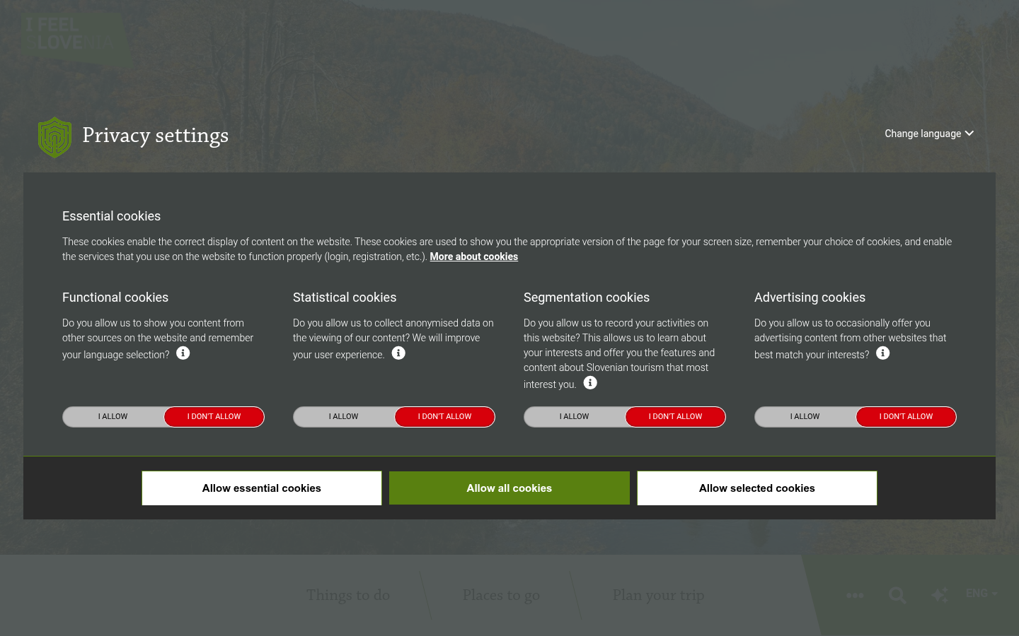 Screenshot of slovenia.info