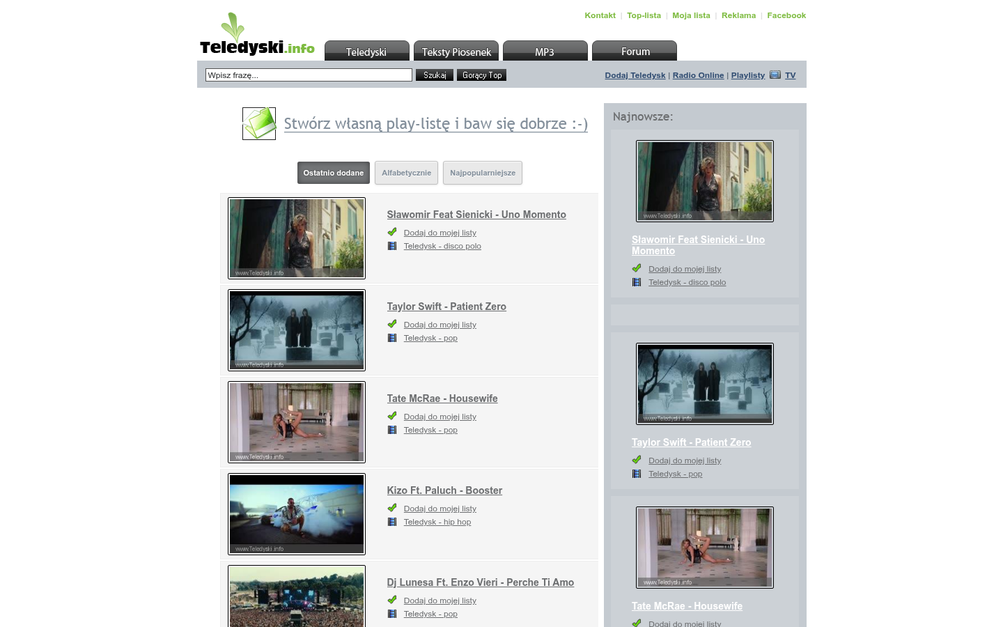 Screenshot of teledyski.info