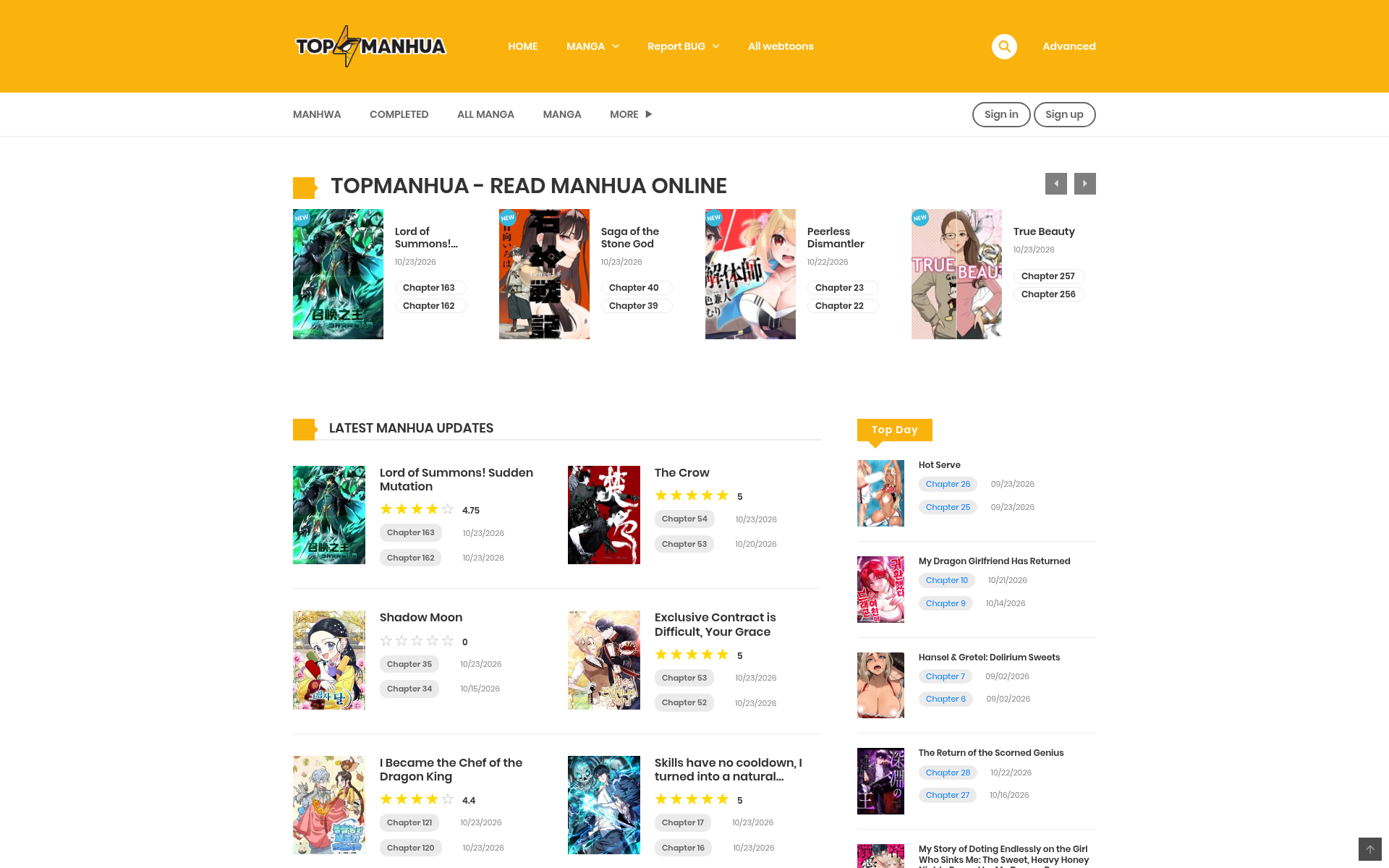 Screenshot of topmanhua.fan