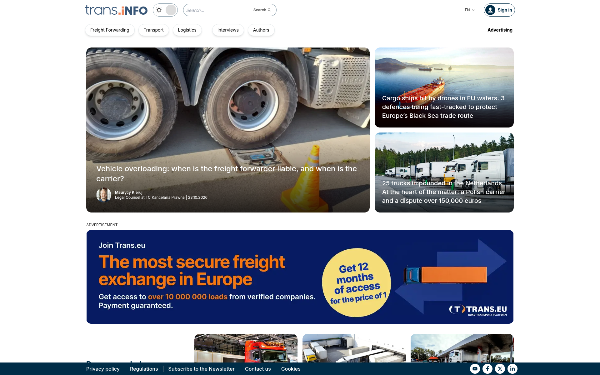 Screenshot of trans.info