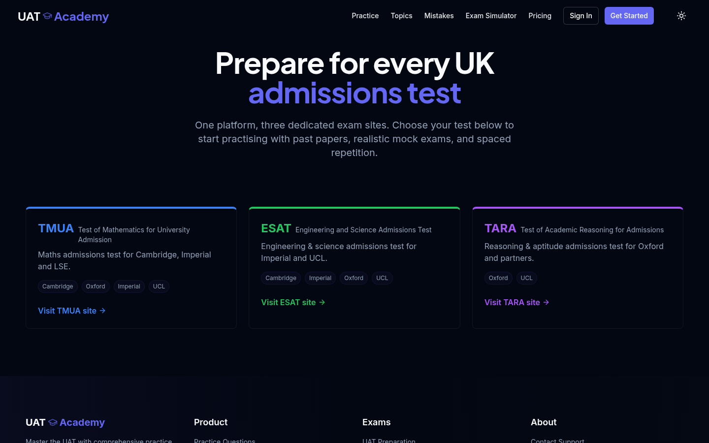 Screenshot of uat.academy
