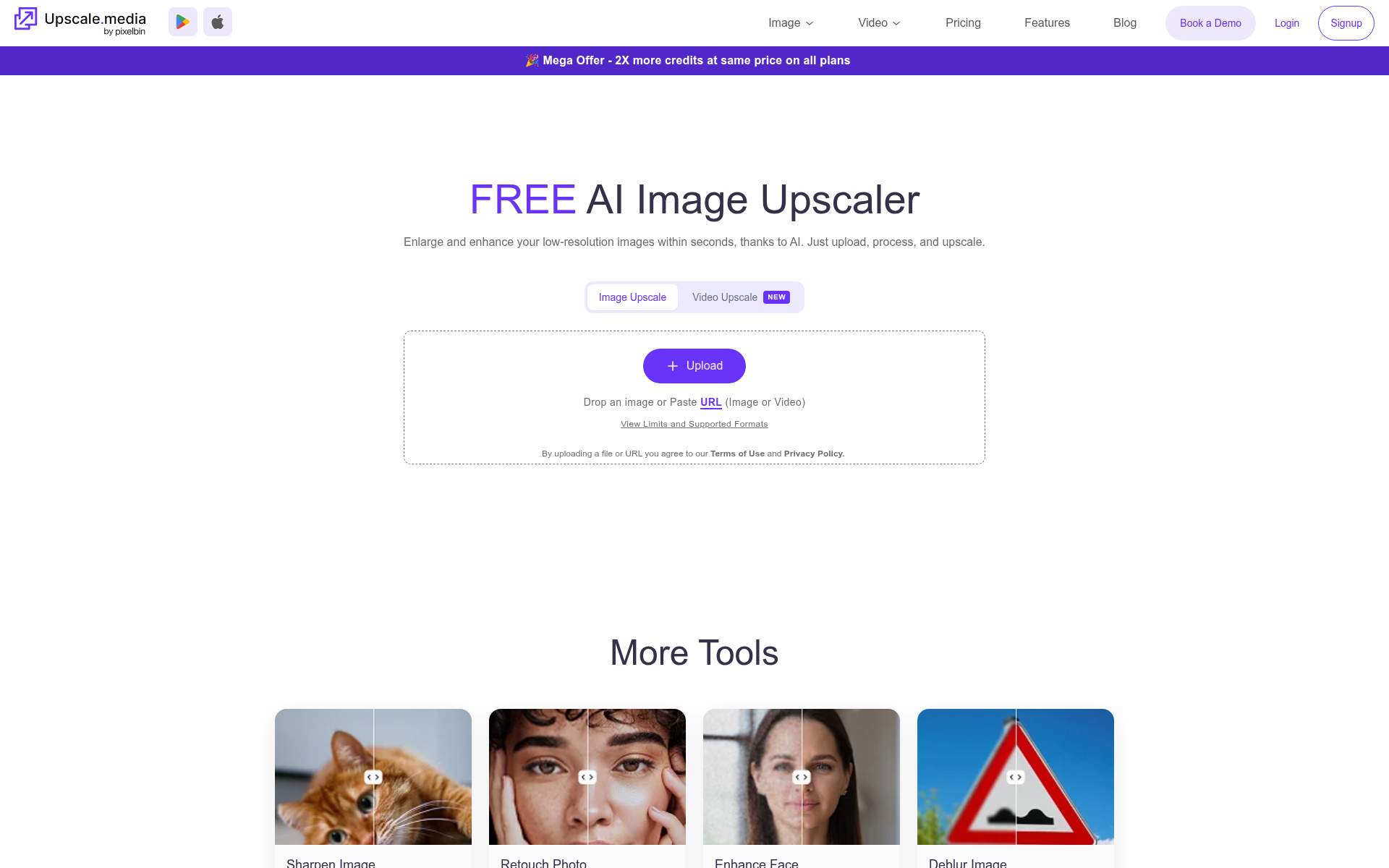 Screenshot of upscale.media