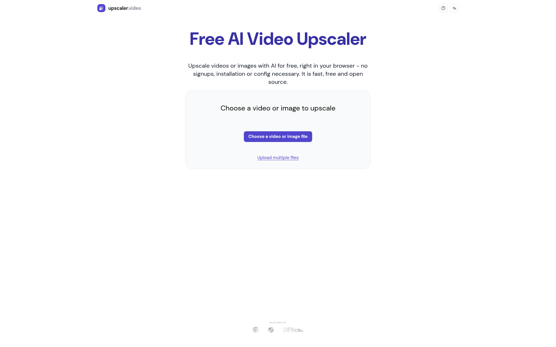 Screenshot of upscaler.video