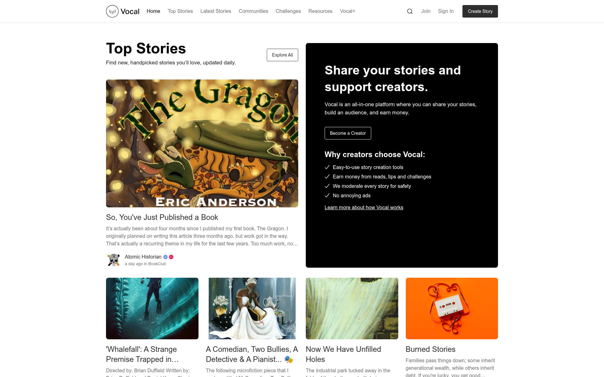 Screenshot of vocal.media