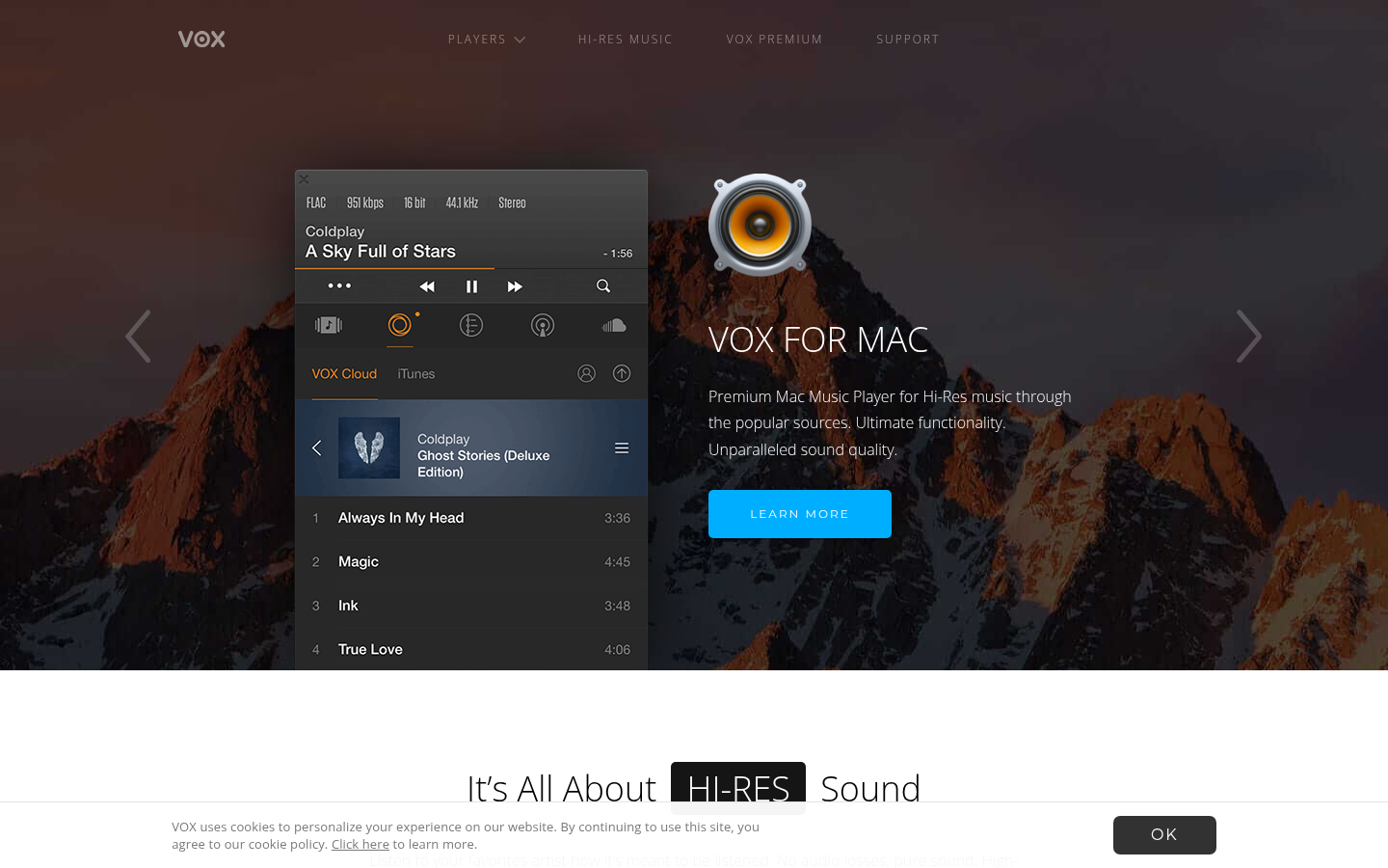 Screenshot of vox.rocks