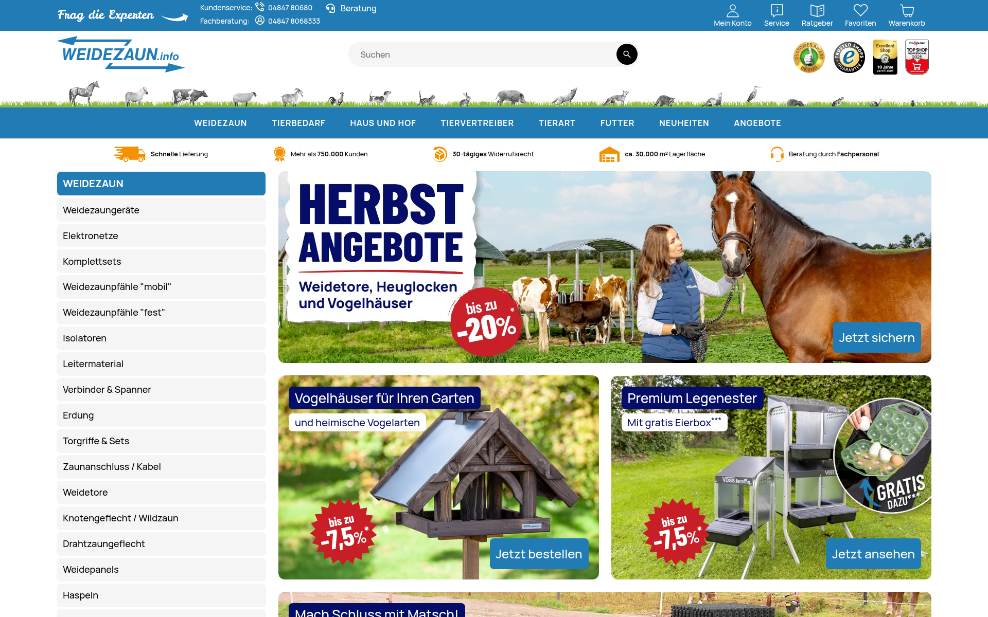 Screenshot of weidezaun.info