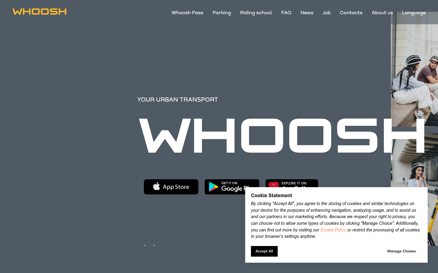 Screenshot of whoosh.bike