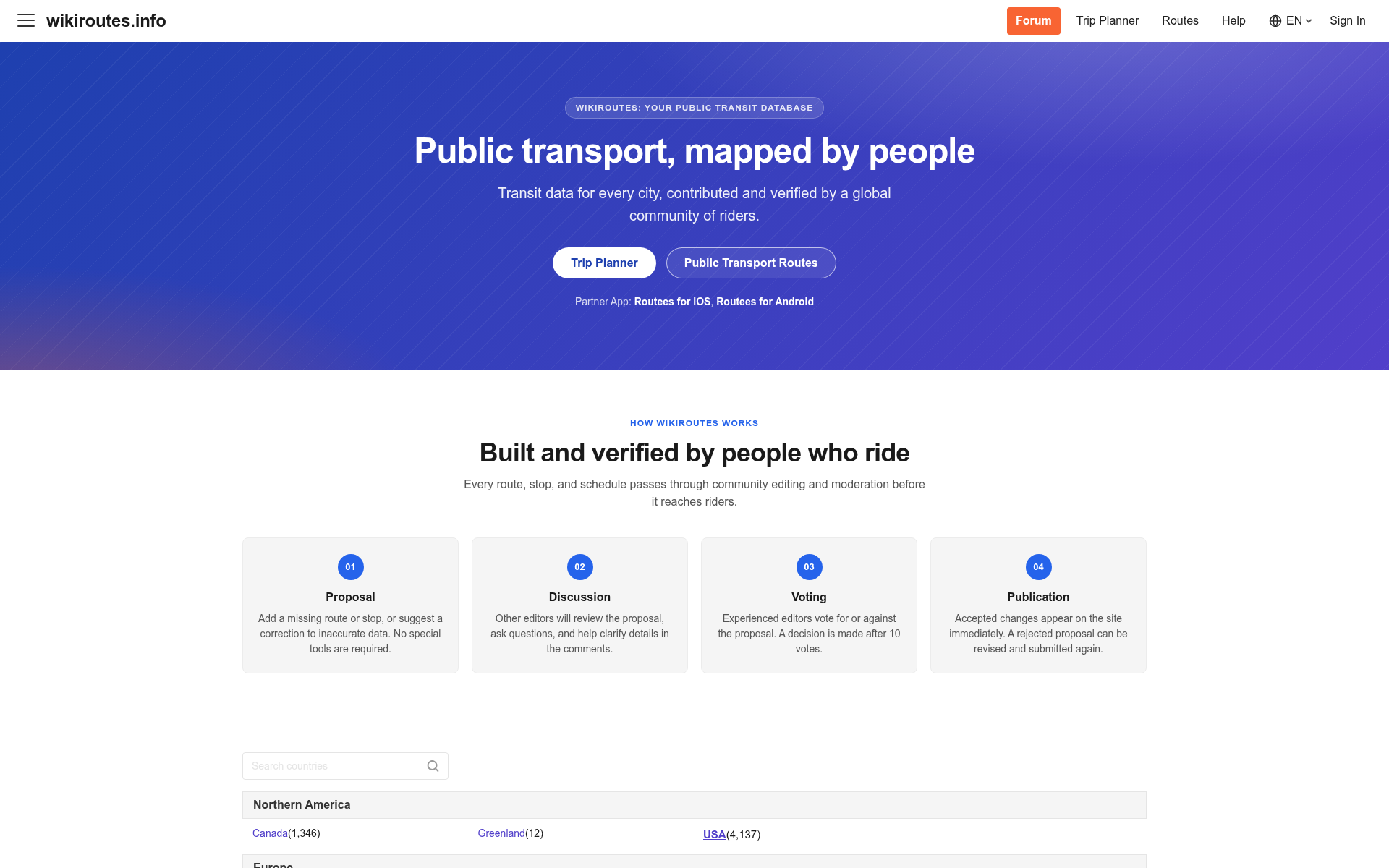 Screenshot of wikiroutes.info