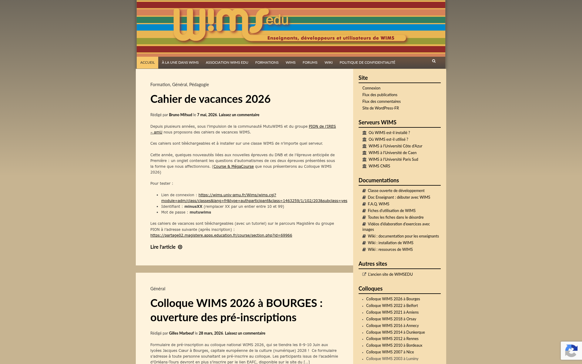 Screenshot of wimsedu.info