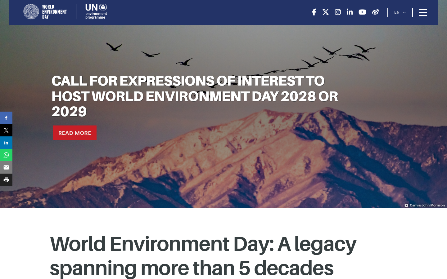 Screenshot of worldenvironmentday.global