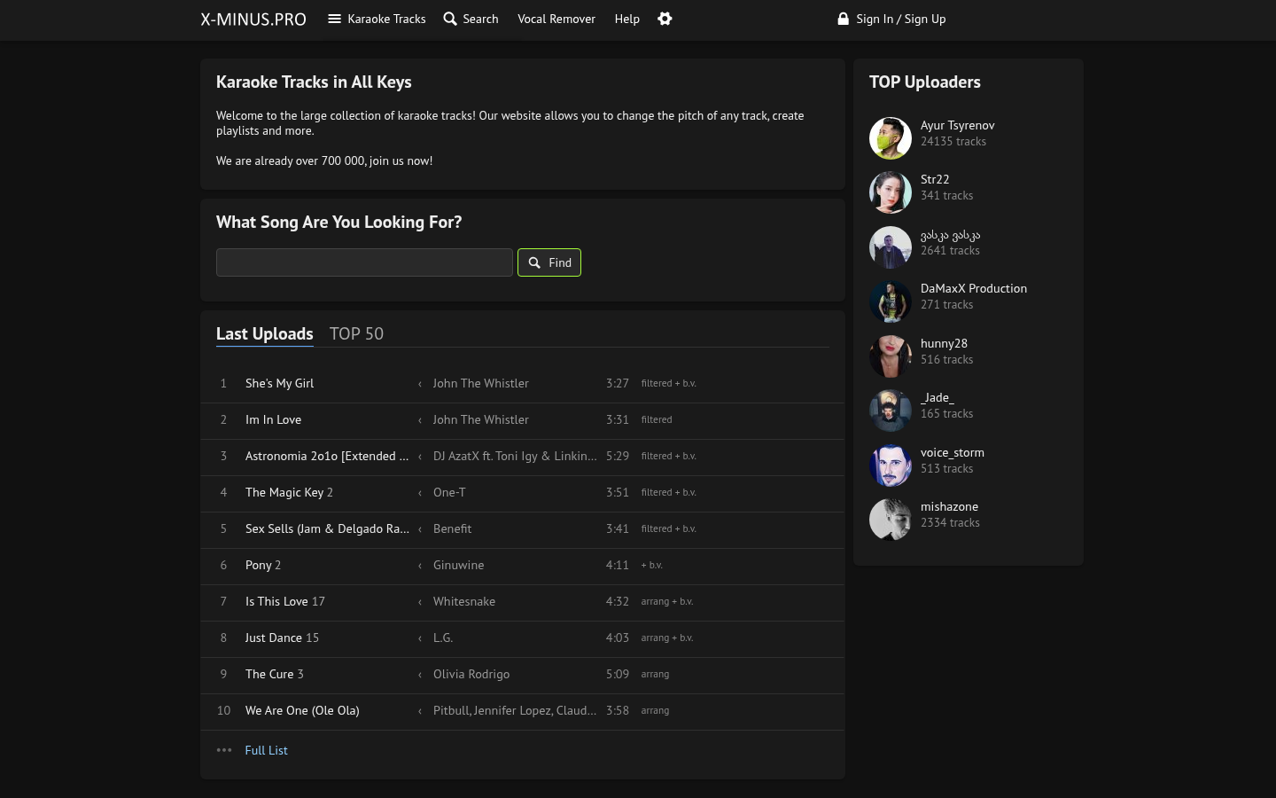 Screenshot of x-minus.pro